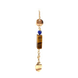 Florentina 14K Goldfilled Ear Hook w. Tiger's Eye & Lapis