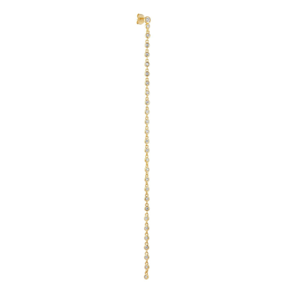 Flow 18K Gold Plated Stud w. Zirconia