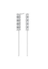 Tennis Drop 18K White Gold Earrings w. Lab-Grown Diamonds