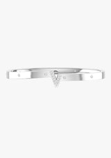 V Pave 18K Whitegold Bracelet w. Lab-Grown Diamonds