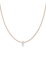 Marquise 18K Rosaguld Halskæde m. Lab-Grown Diamant
