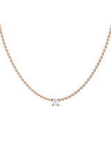 Solitaire 18K Rose Gold Necklace w. Lab-Grown Diamond
