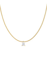 Solitaire Pear 18K Gold Necklace w. Lab-Grown Diamond
