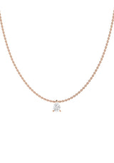 Solitaire Pear 18K Rose Gold Necklace w. Lab-Grown Diamond