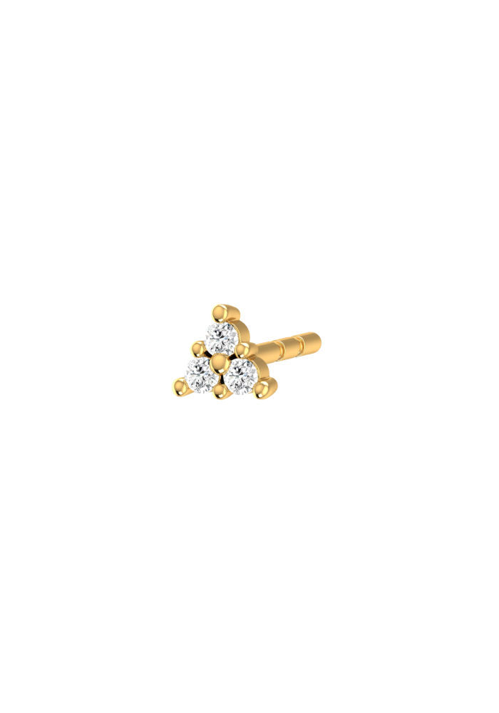 Trio Piercing 18K Gold Earring w. Lab-Grown Diamonds