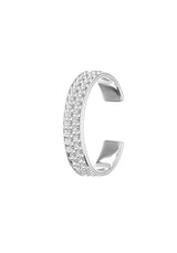 Pave 18K Whitegold Ear Cuff w. Lab-Grown Diamonds