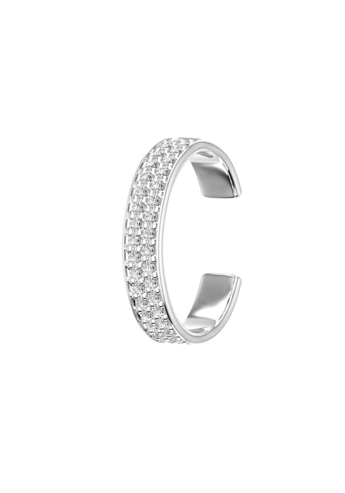 Pavé Ear Cuff aus 18K Weißgold mit Labor-Diamanten