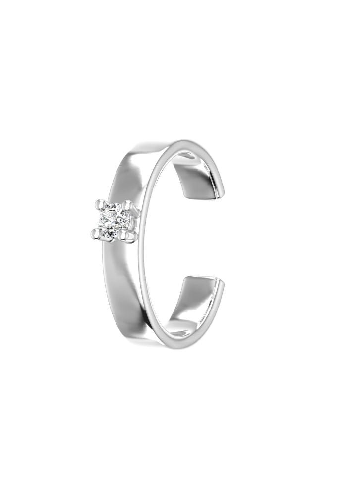 One Ear Cuff aus 8K Weißgold mit Labor-Diamant