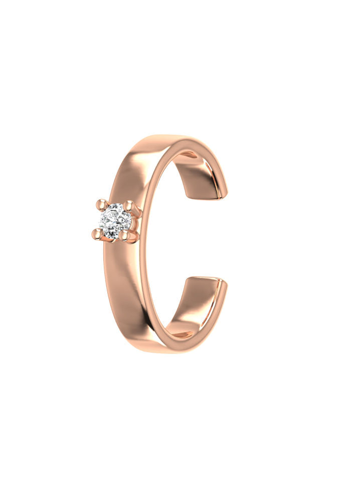 One 18K Rosegold Ear Cuff w. Lab-Grown Diamond