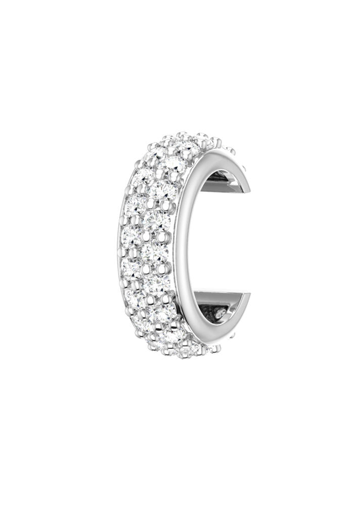 Grand Pave 18K Whitegold Ear Cuff w. Lab-Grown Diamonds