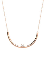 Moon Smaragd Halskette aus 18K Rosegold mit Labor-Diamant