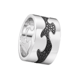 Fusion Black 18K White Gold Rings w. Diamonds
