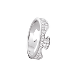 Fusion End Pavé 18K White Gold Ring w. Diamonds