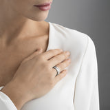 Fusion End 18K White Gold Ring w. Diamonds
