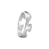 Fusion End 18K White Gold Ring w. Diamonds