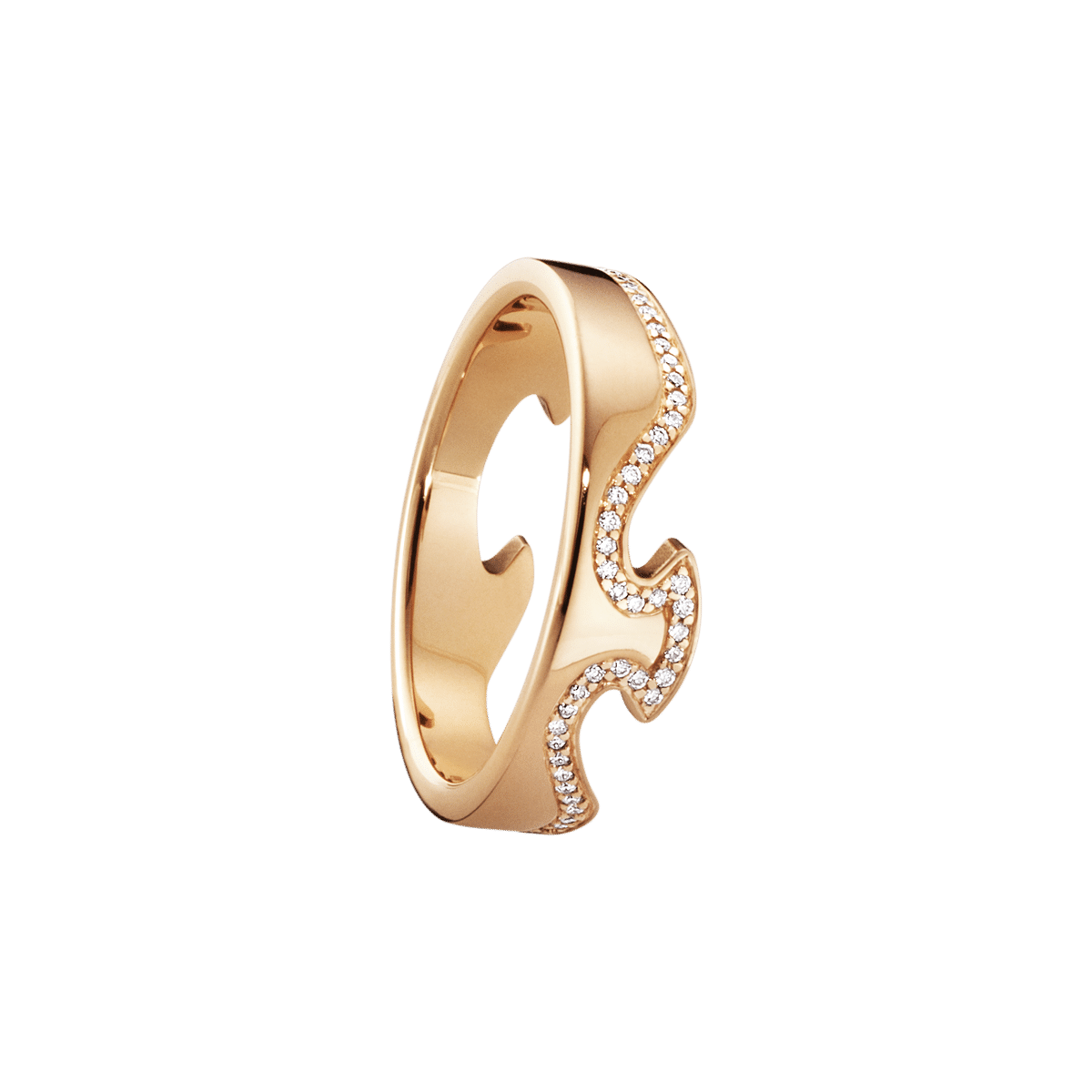 Fusion End 18K Rose Gold Ring w. Diamonds