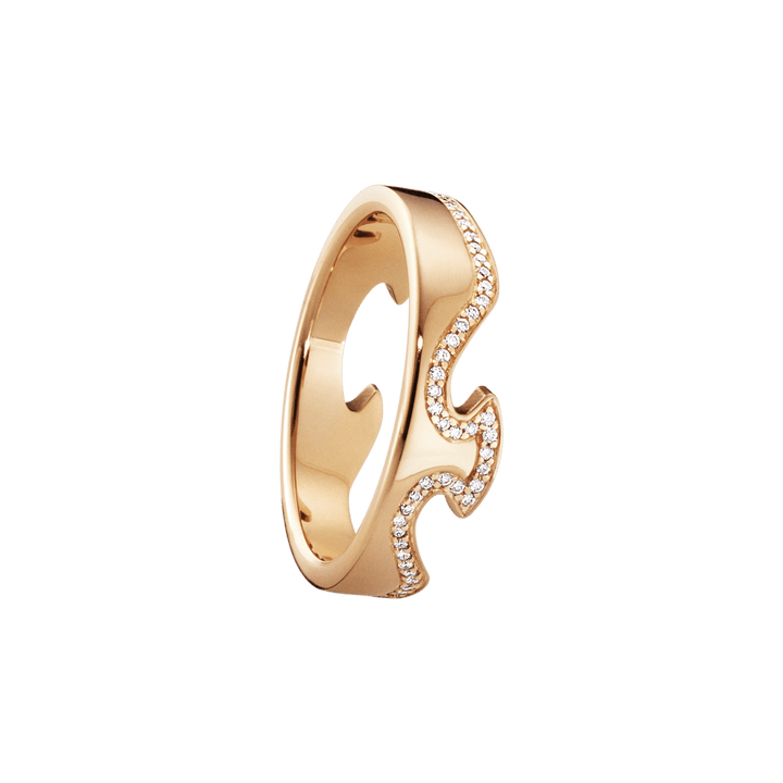 Fusion End 18K Rose Gold Ring w. Diamonds