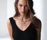 Fusion 18K Gold, White Gold & Rose Gold Necklace w. Diamonds 0.05 ct