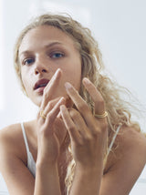 Halo 18K Gold Ring w. Diamonds 0.18 ct