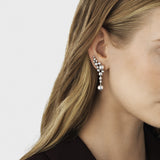 Moonlight Grapes Silver Earring w. Silver beads