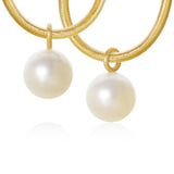 Large Globe 18K Gold Pendants w. Pearl