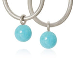 Globe Silver Pendants w. Turquoises