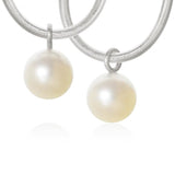 Large Globe Silver Pendants w. Pearl