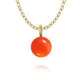 Globe 18K Gold Pendant w. Carnelian