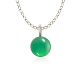 Globe Silver Pendant w. Chrysoprase