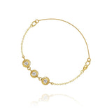 Glory 18K Gold Bracelet w. 3 Diamonds