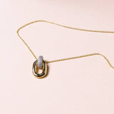 Capri Due Gold Plated Necklace w. White Zirconias