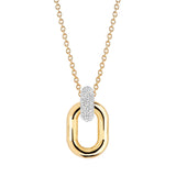 Capri Due Gold Plated Necklace w. White Zirconias