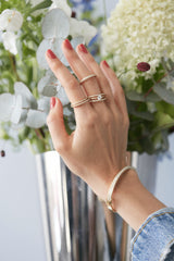 Halo Solitaire 18K Gold Ring w. Diamonds 0.58 ct