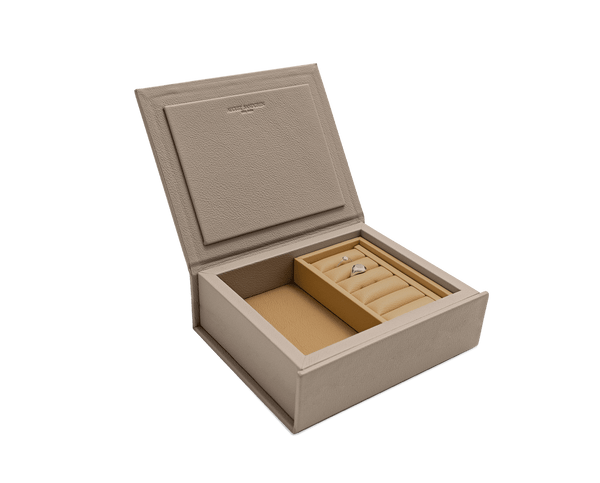 Oyster Leather Jewellery Box, Small