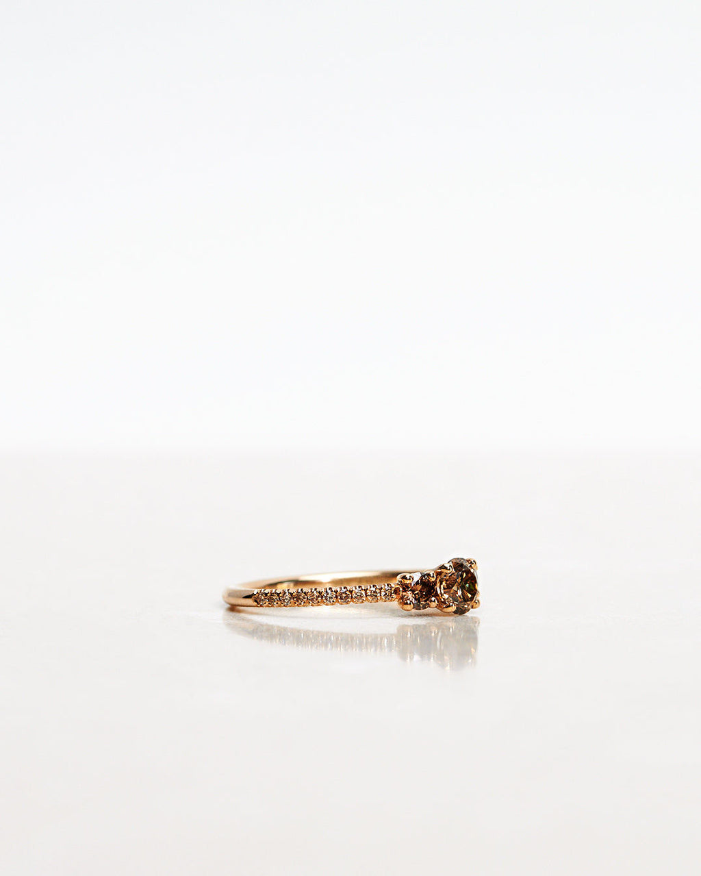 Greta Chocolate 18K Gold, Whitegold or Rosegold Ring w. Diamonds