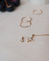 Simple Solitaire 18K Gold, Whitegold or Rosegold Pendant or Necklace w. Diamonds