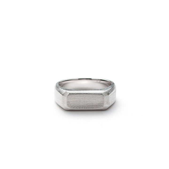 Hope Rektangel Signet Brushed Sølv Ring