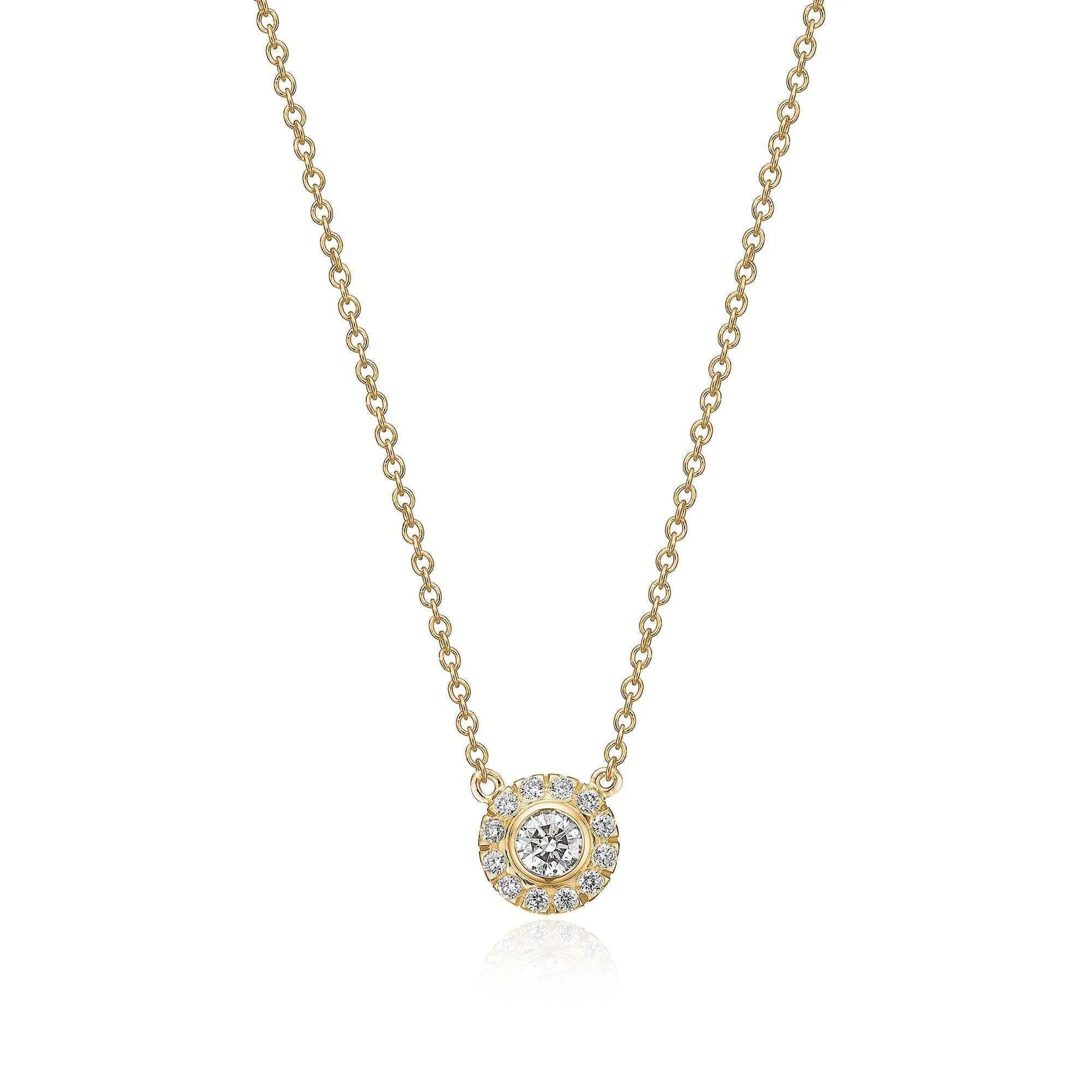 Harmony Small 18K Gold Necklace w. Diamonds