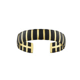 Helena Striped 18K Gold Bangle