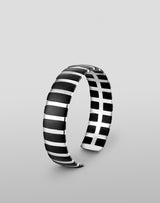 Helena Striped Silver Bangle