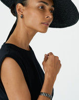 Helena Striped Silver Bangle