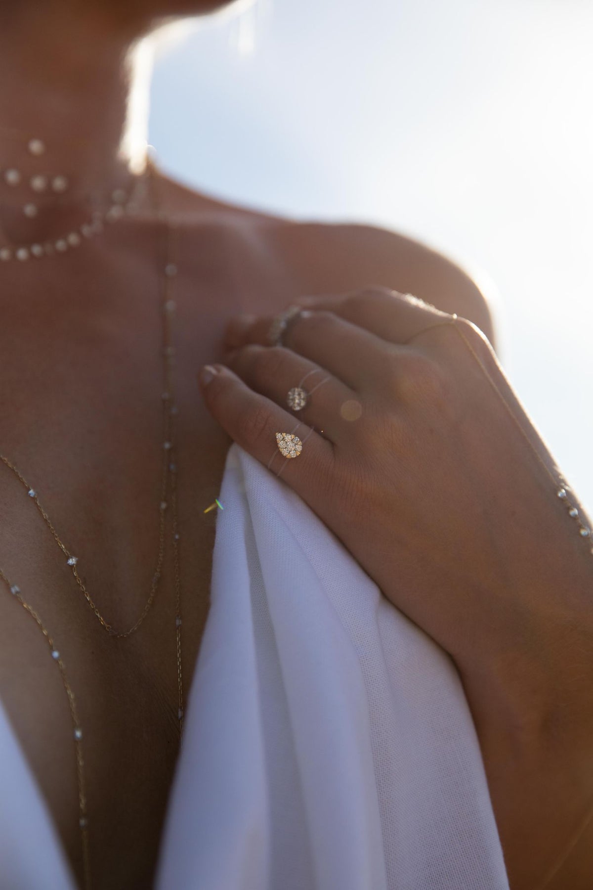 Imagine Pear Goldring aus 18K Weißgold oder Rosegold I Diamant