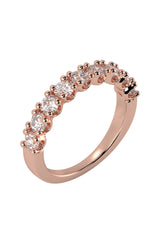 Half Eternity Band 0.10ct 18K Rose Gold Ring w. Lab-Grown Diamonds