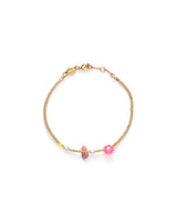 Hanalei Gold Plated Bracelet w. Pink/Rose & Mixed coloured Beads