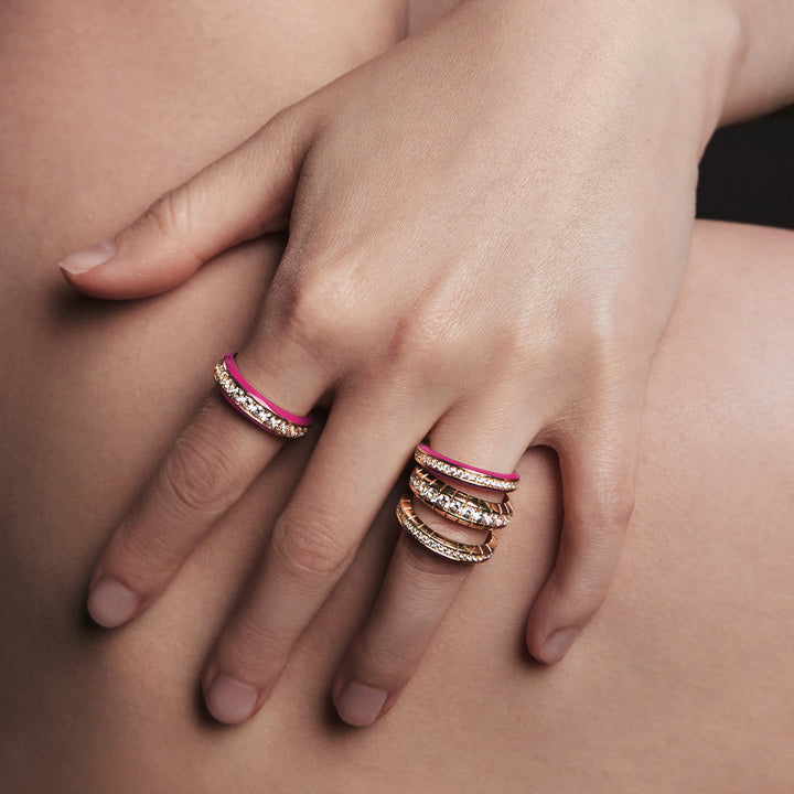 Eternity Pink 4mm 18K Whitegold Ring w. Lab-Grown Diamonds