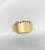 Henriette 14K Gold Ring w. Amethysts