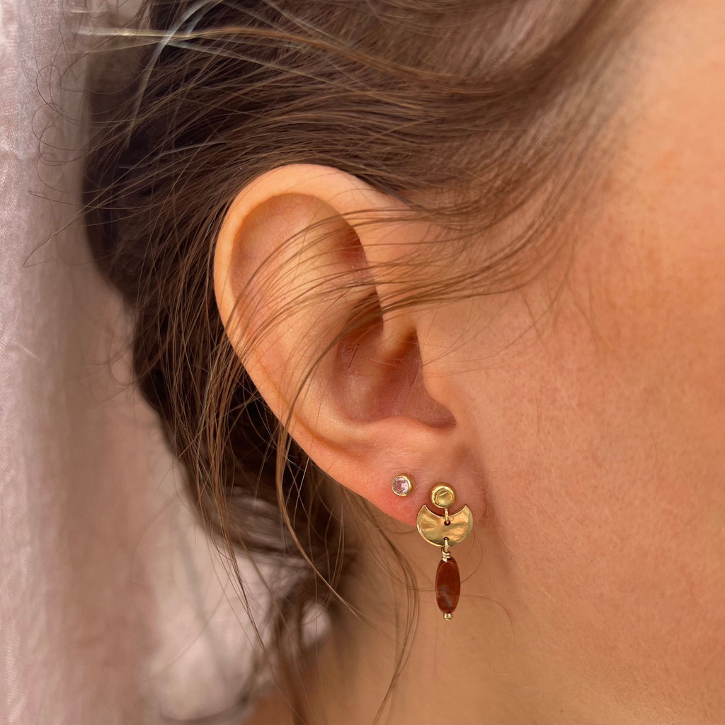 Hiba 14K goldbesetzter Ohrstecker I Jasper