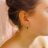 Hiba 14K Goldfilled Stud w. Malachite