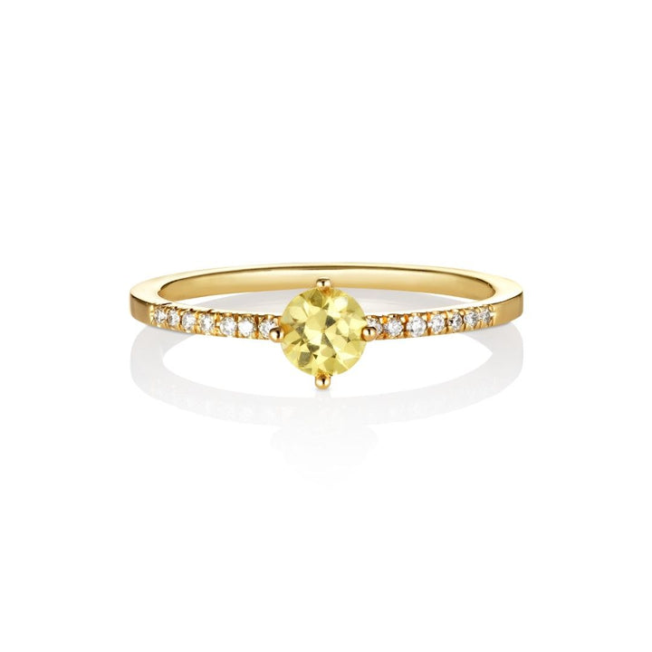 Hima Kaha 18K Guld Ring m. Diamanter & Safir