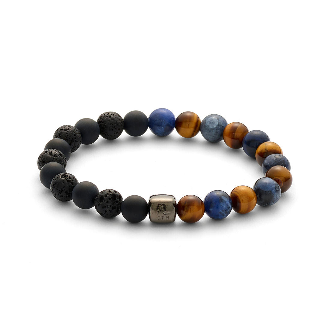 ColorUp Hong Kong (8mm) Silver Bracelet w. & Tiger's Eye